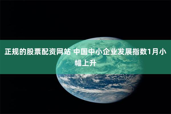 正规的股票配资网站 中国中小企业发展指数1月小幅上升