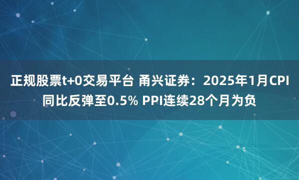 正规股票t+0交易平台 甬兴证券：2025年1月CPI同比反弹至0.5% PPI连续28个月为负