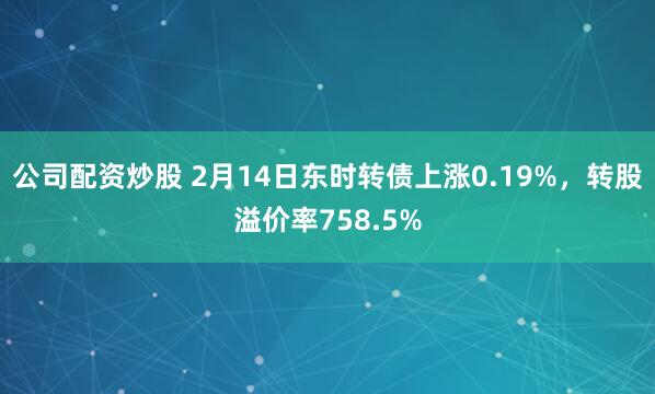 公司配资炒股 2月14日东时转债上涨0.19%，转股溢价率758.5%