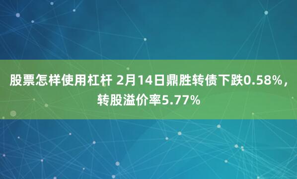 股票怎样使用杠杆 2月14日鼎胜转债下跌0.58%，转股溢价率5.77%