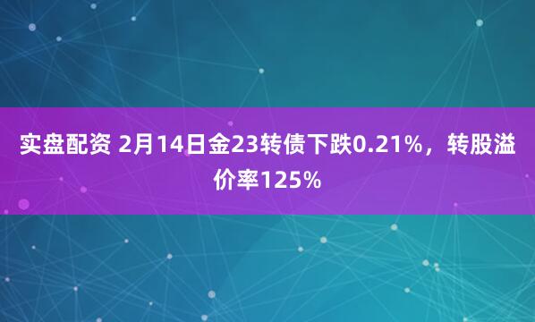 实盘配资 2月14日金23转债下跌0.21%，转股溢价率125%