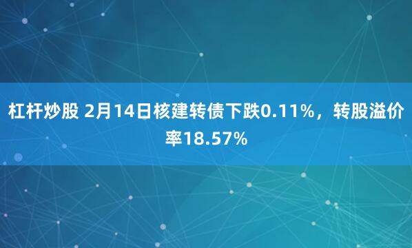 杠杆炒股 2月14日核建转债下跌0.11%，转股溢价率18.57%